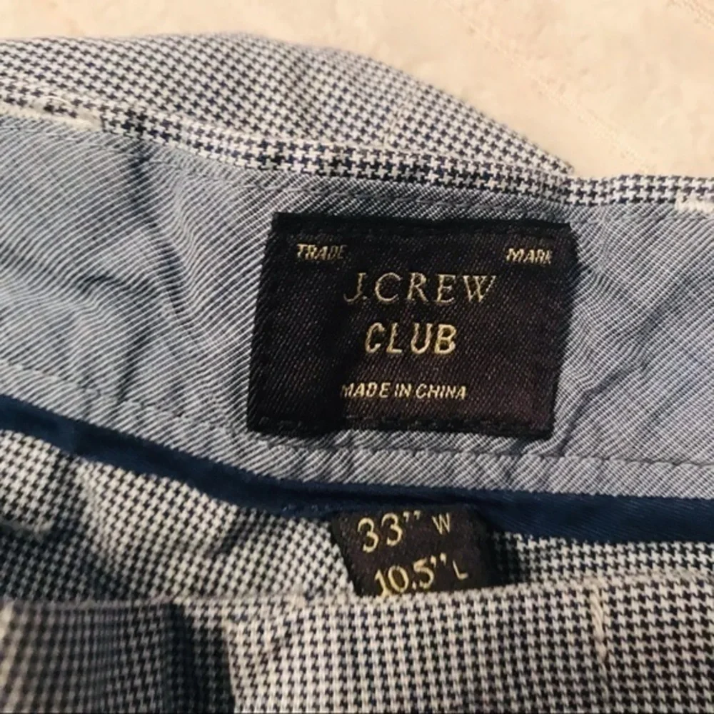 J Crew Club Navy White Houndstooth Chino Shorts - Picture 4 of 5